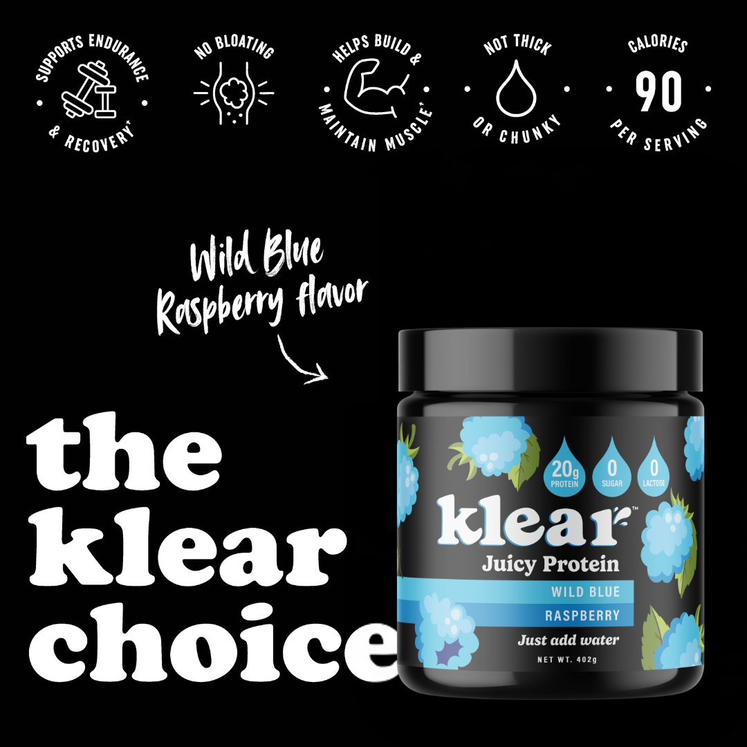 Wildblue Raspberry Label Wild Blue Raspberry Protein Powder | 20g Clear Whey – Klear Protein